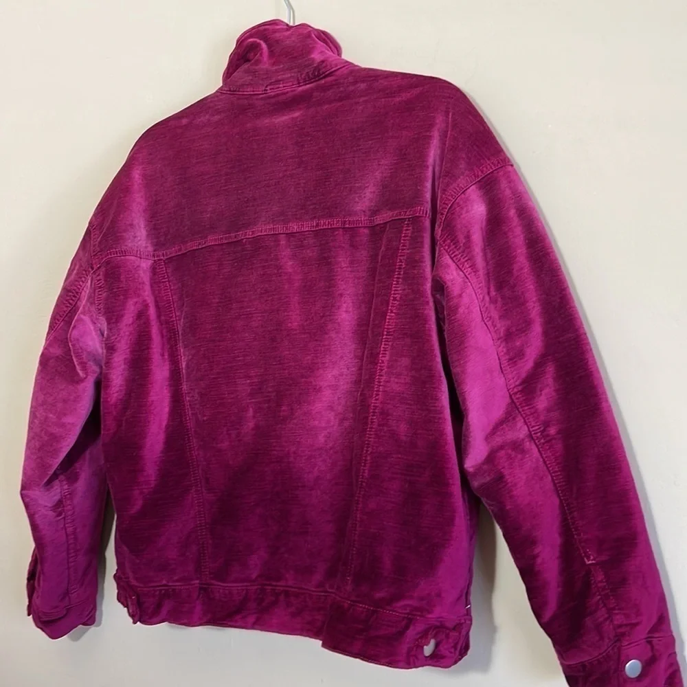Pree People velvet trucker jacket in pink XS - Picture 8 of 14